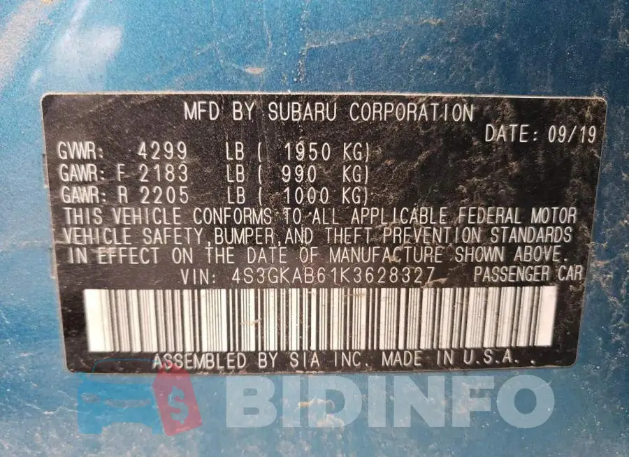 4S3GKAB61K3628327 Photo# 13