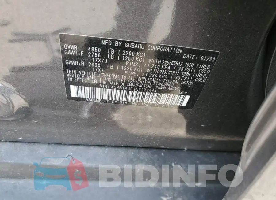 4S4BTADC1N3273444 Photo# 12