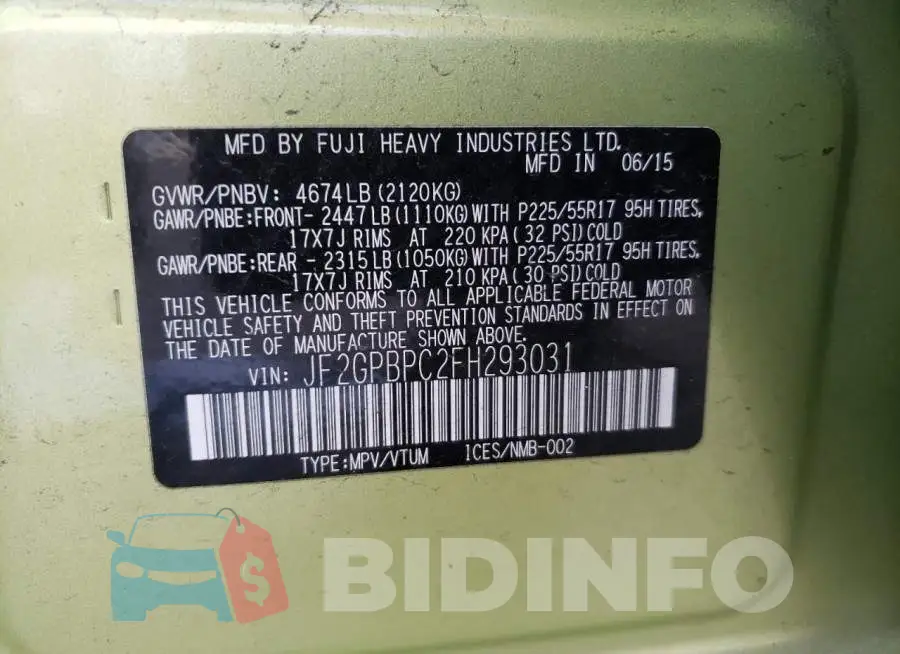 JF2GPBPC2FH293031 Photo# 12