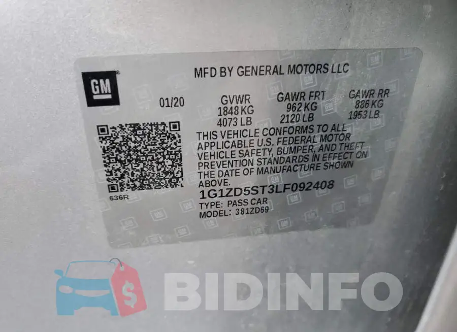 1G1ZD5ST3LF092408 Photo# 12