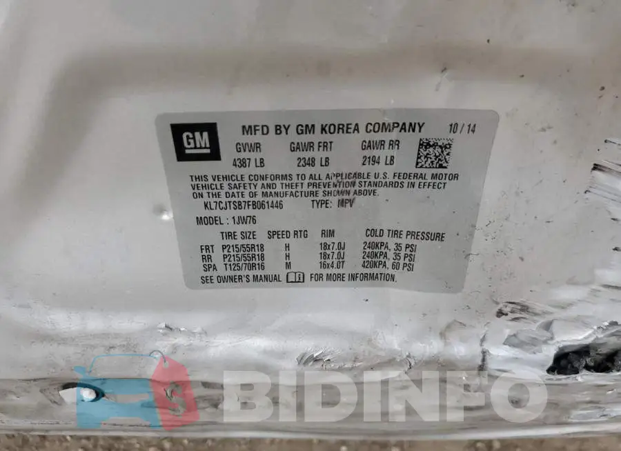 KL7CJTSB7FB061446 Photo# 12