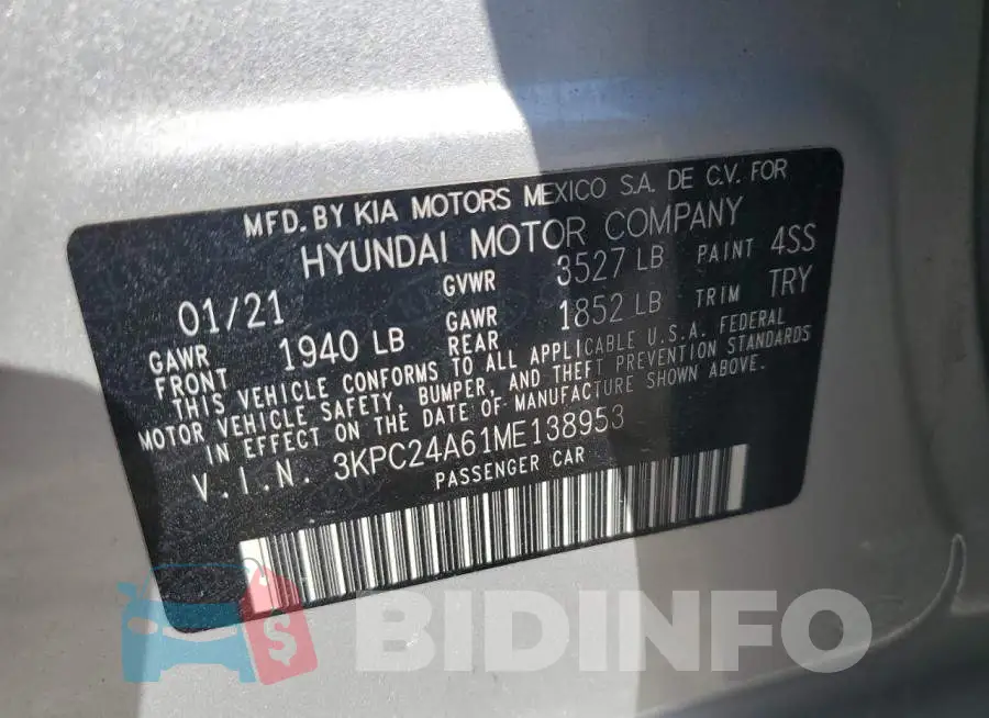 3KPC24A61ME138953 Photo# 13