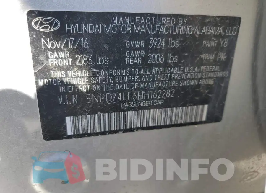 5NPD74LF6HH162282 Photo# 10