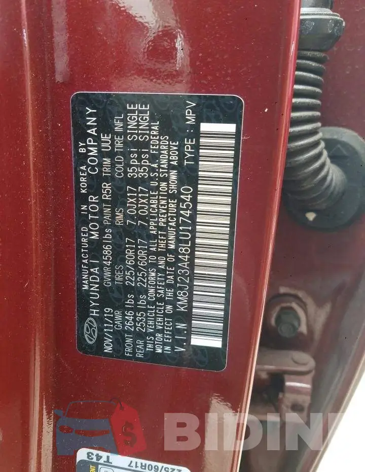 KM8J23A48LU174540 Photo# 13