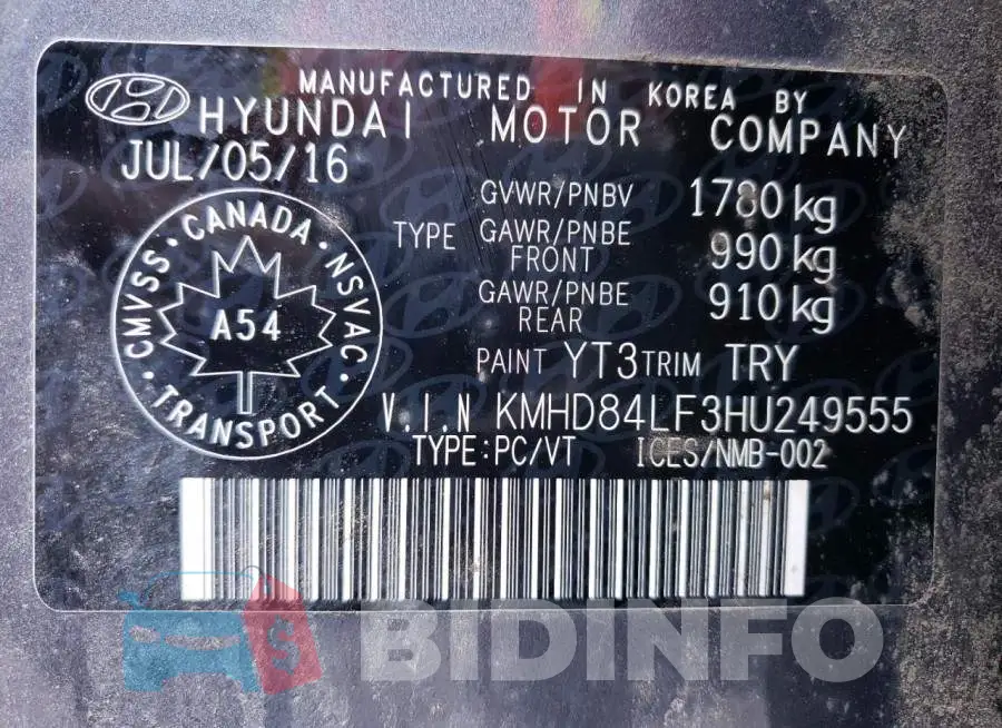 KMHD84LF3HU249555 Photo# 13