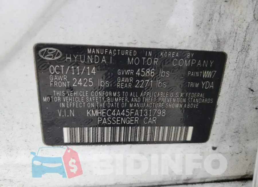 KMHEC4A45FA131798 Photo# 12
