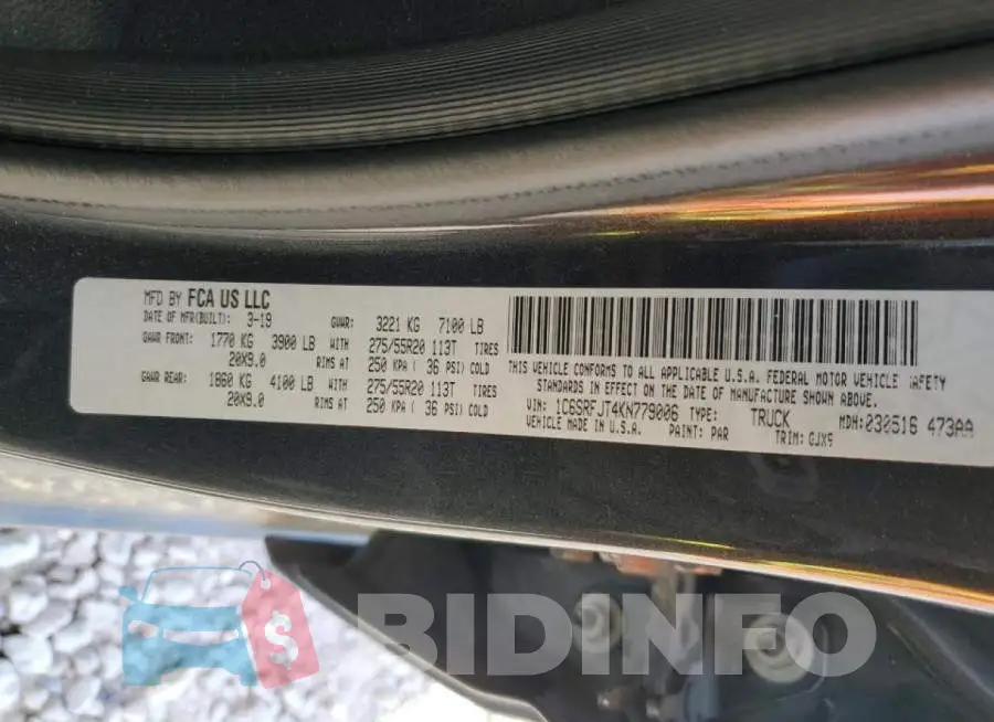1C6SRFJT4KN779006 Photo# 12