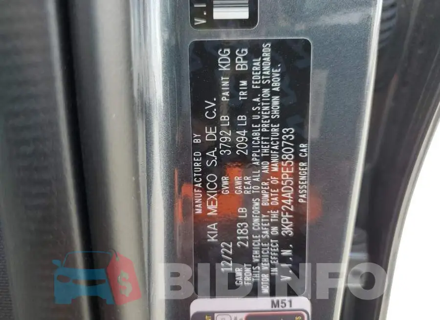 3KPF24AD5PE580733 Photo# 12