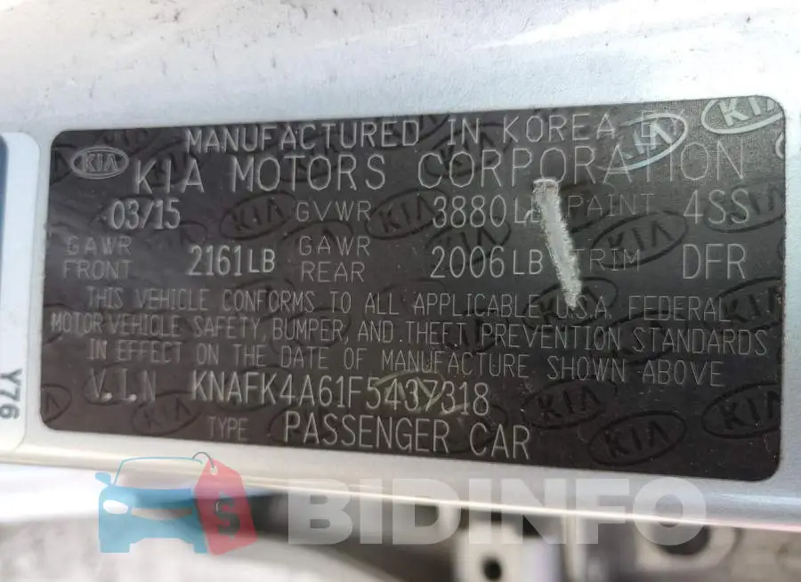 KNAFK4A61F5437318 Photo# 12
