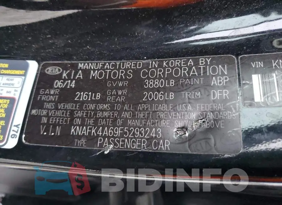 KNAFK4A69F5293243 Photo# 12