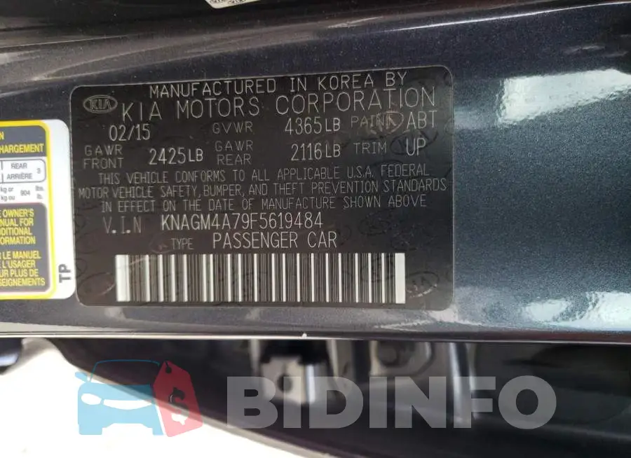 KNAGM4A79F5619484 Photo# 12