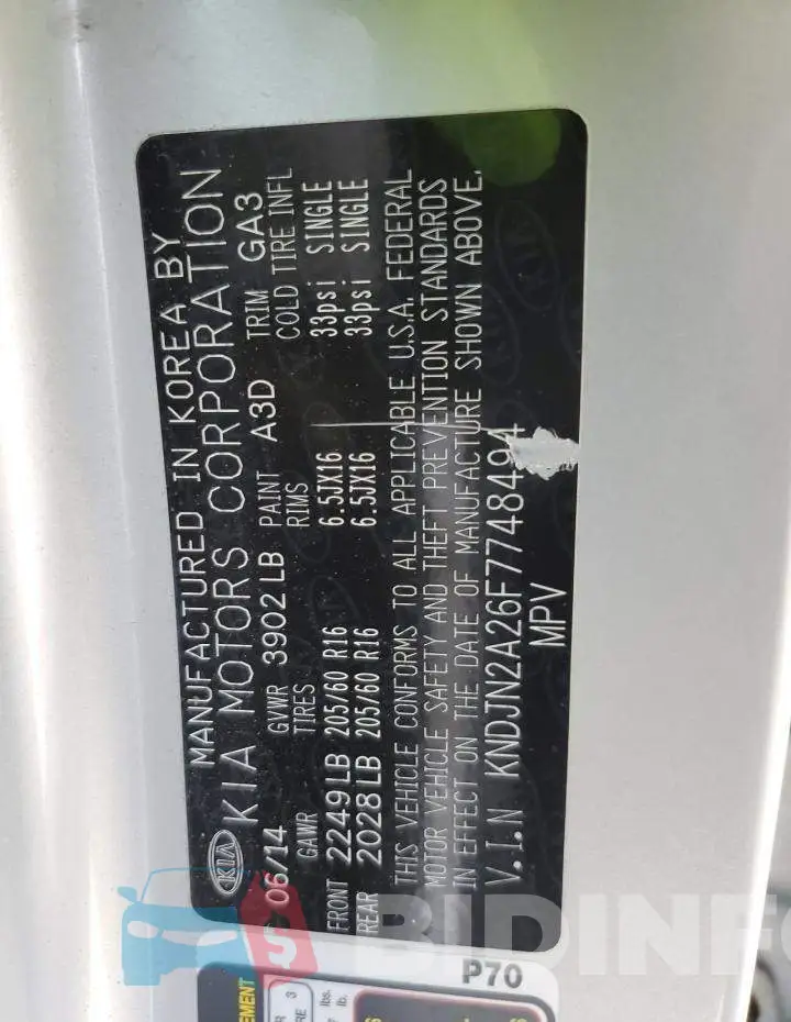 KNDJN2A26F7748494 Photo# 12