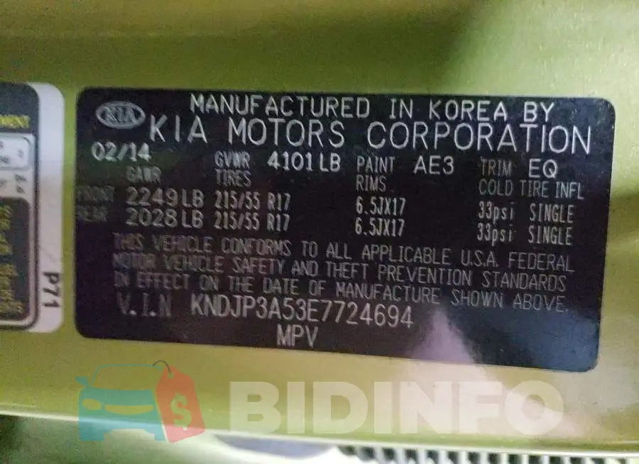 KNDJP3A53E7724694 Photo# 10