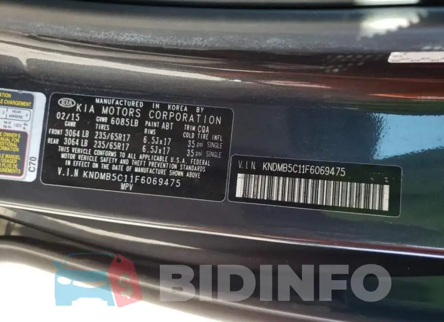 KNDMB5C11F6069475 Photo# 14