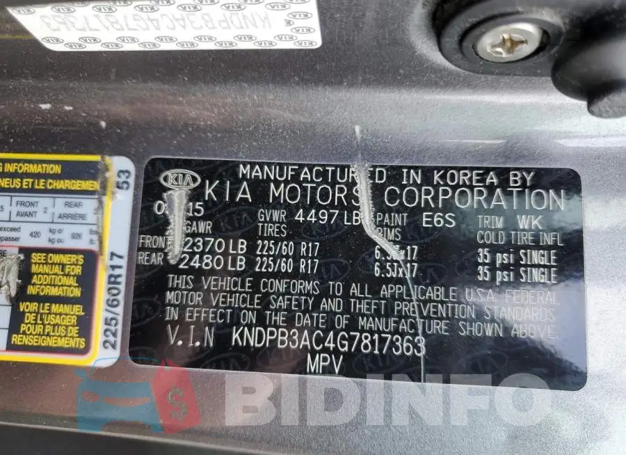 KNDPB3AC4G7817363 Photo# 12