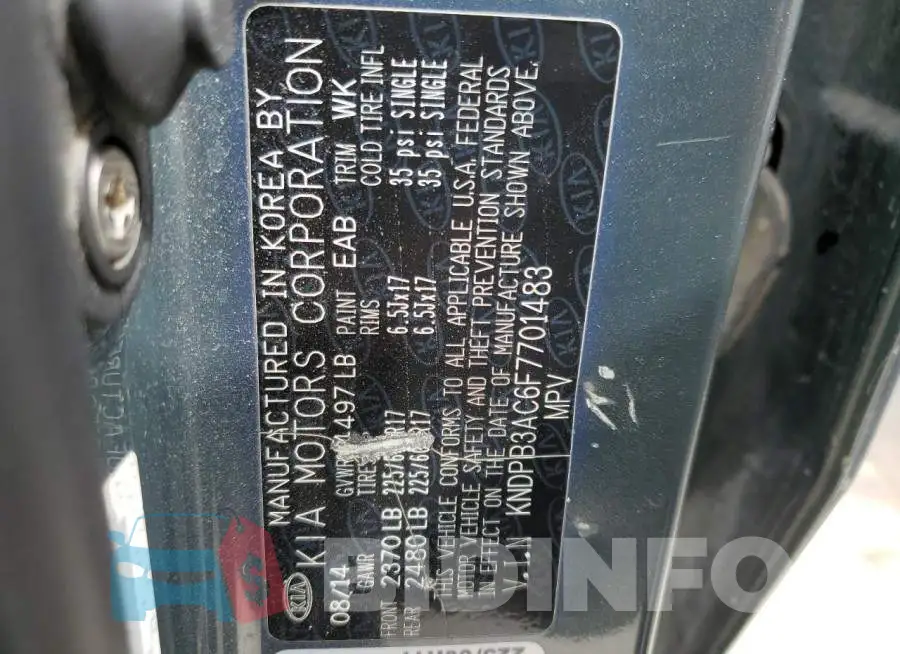 KNDPB3AC6F7701483 Photo# 12