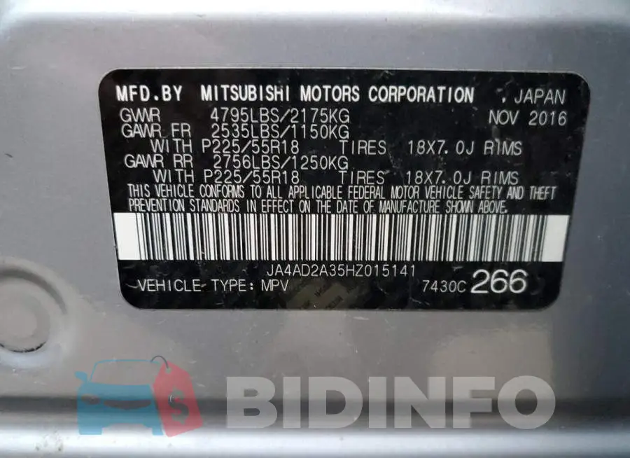 JA4AD2A35HZ015141 Photo# 13