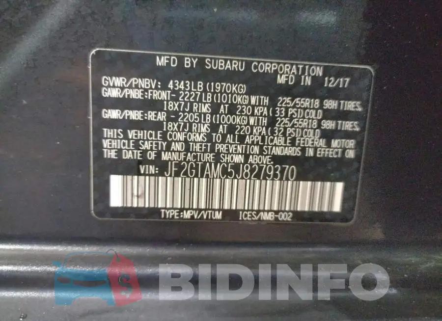 JF2GTAMC5J8279370 Photo# 13