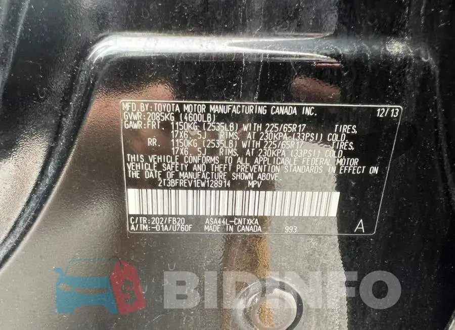 2T3BFREV1EW128914 Photo# 10