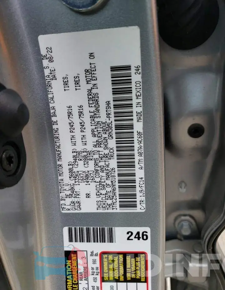 3TMCZ5AN6NM518726 Photo# 12