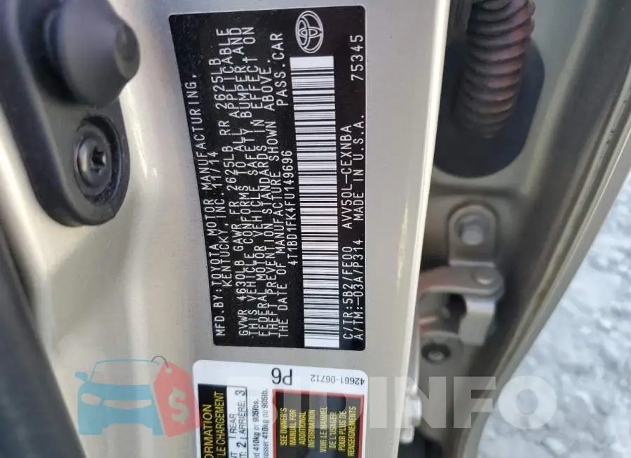 4T1BD1FK4FU149696 Photo# 12