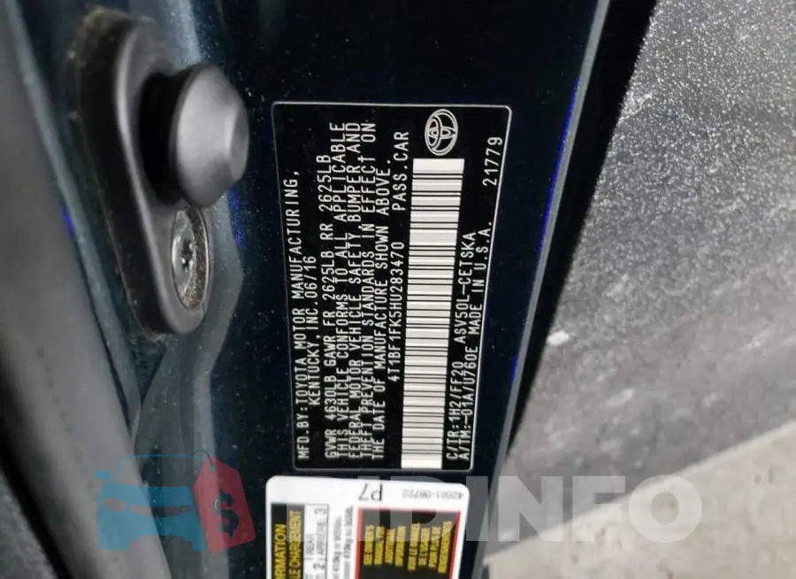 4T1BF1FK5HU283470 Photo# 12