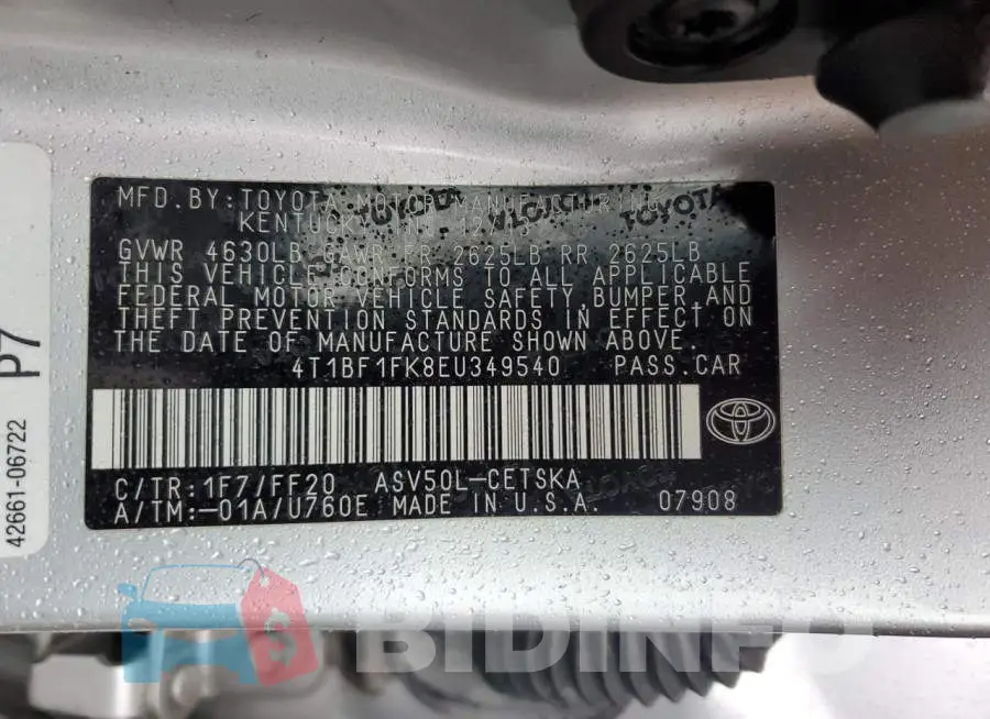 4T1BF1FK8EU349540 Photo# 12