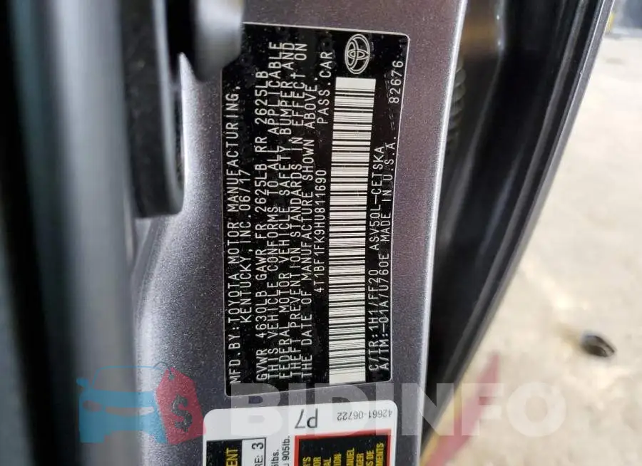 4T1BF1FK9HU811690 Photo# 12