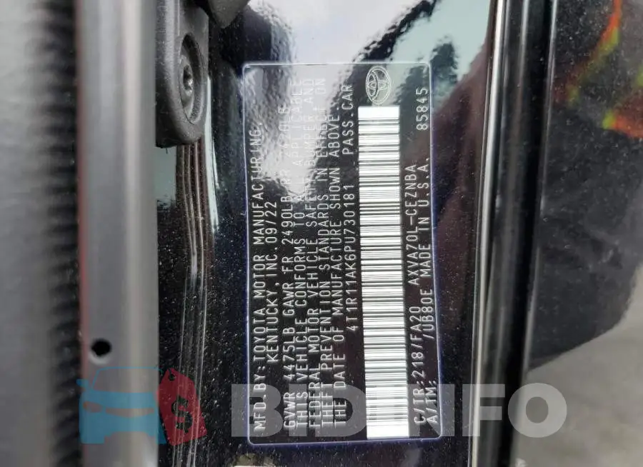4T1R11AK6PU730181 Photo# 13