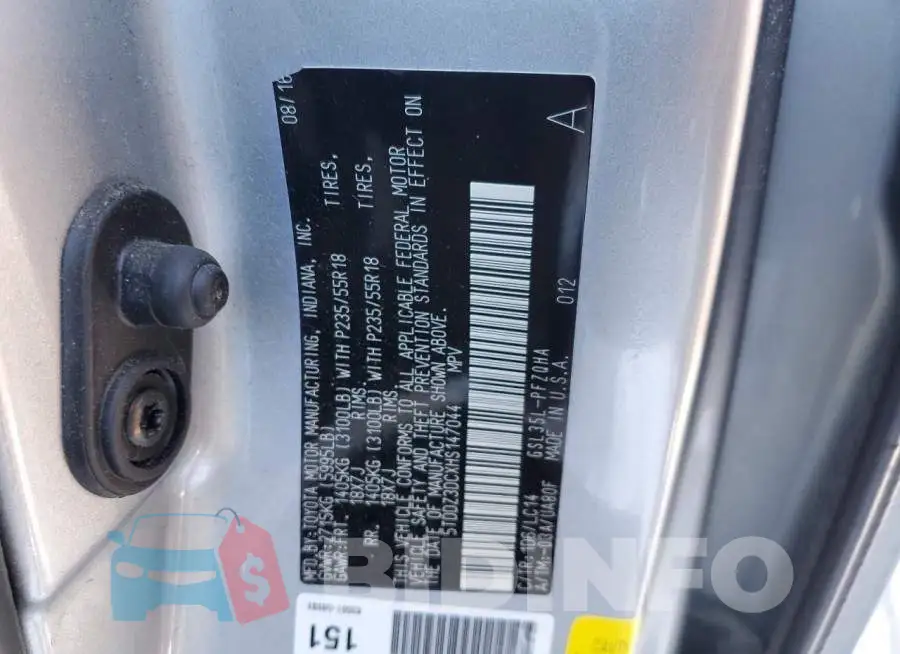 5TDDZ3DCXHS147044 Photo# 13