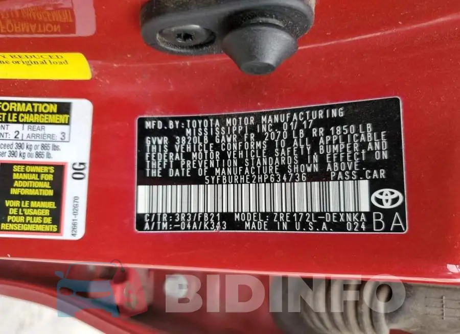 5YFBURHE2HP634736 Photo# 12