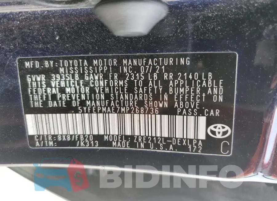 5YFEPMAE7MP268736 Photo# 12