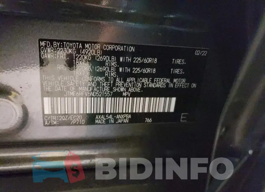JTME6RFV6ND521557 Photo# 13