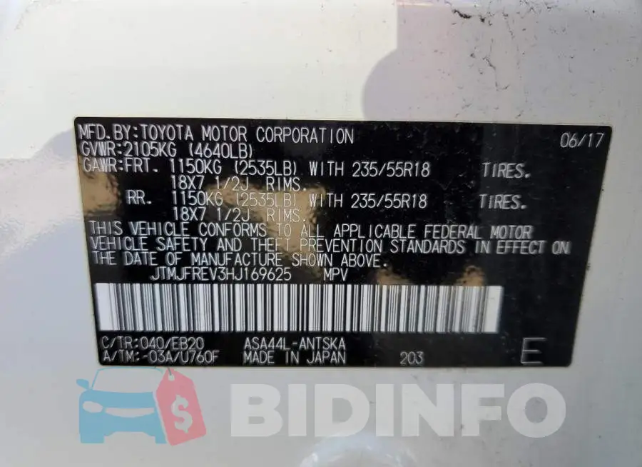 JTMJFREV3HJ169625 Photo# 12