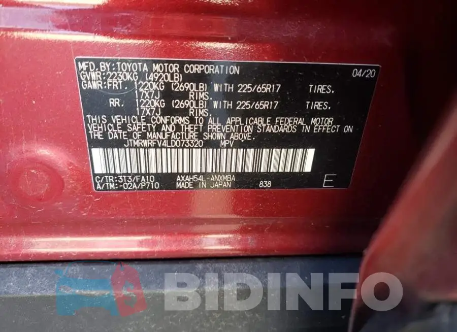 JTMRWRFV4LD073320 Photo# 12