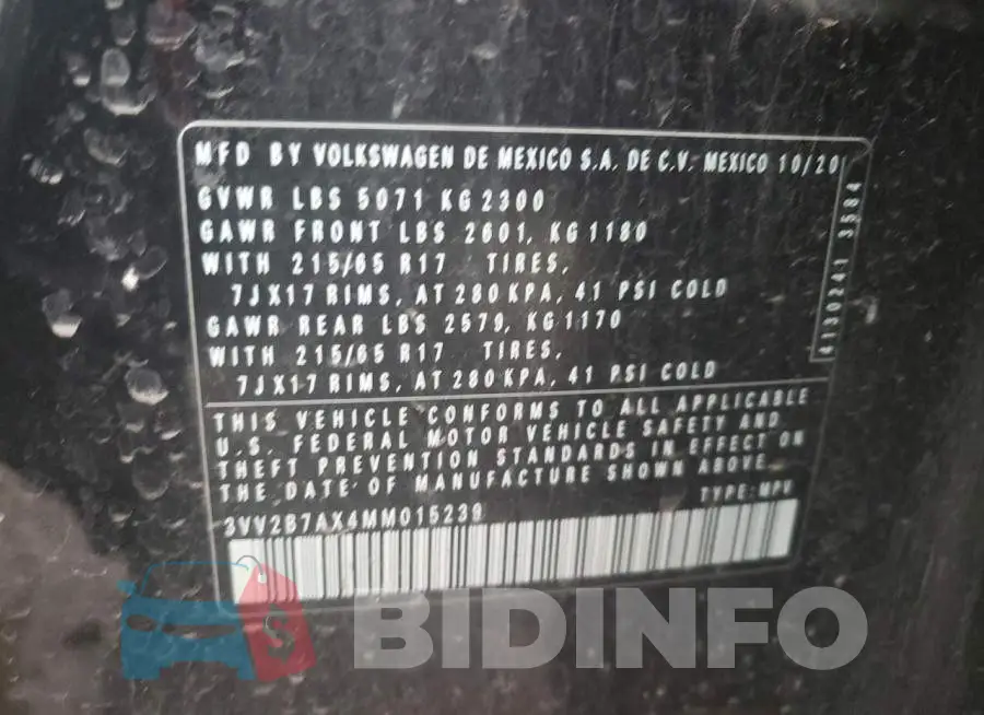 3VV2B7AX4MM015239 Photo# 12