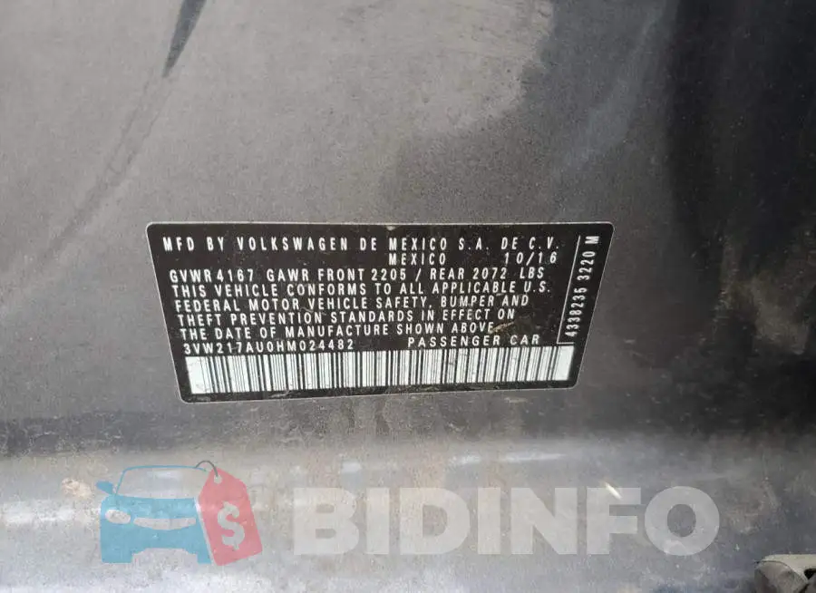 3VW217AU0HM024482 Photo# 12