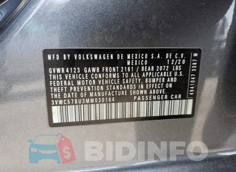 3VWC57BU3MM030164 Photo# 12