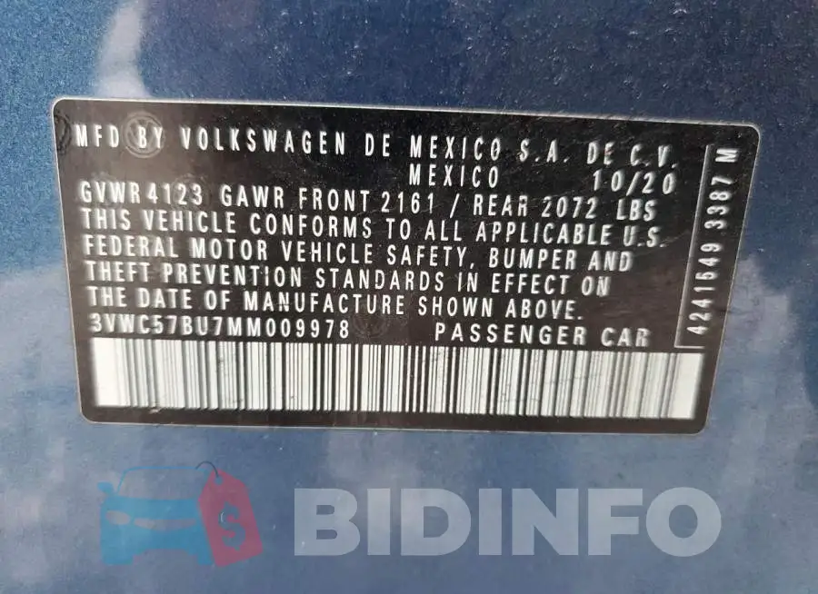 3VWC57BU7MM009978 Photo# 12