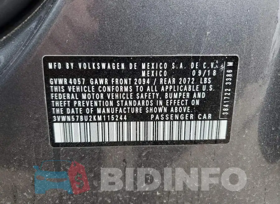 3VWN57BU2KM115244 Photo# 12