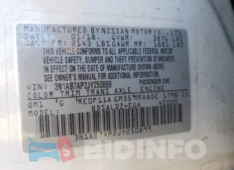 3N1AB7AP2JY250899 Photo# 12