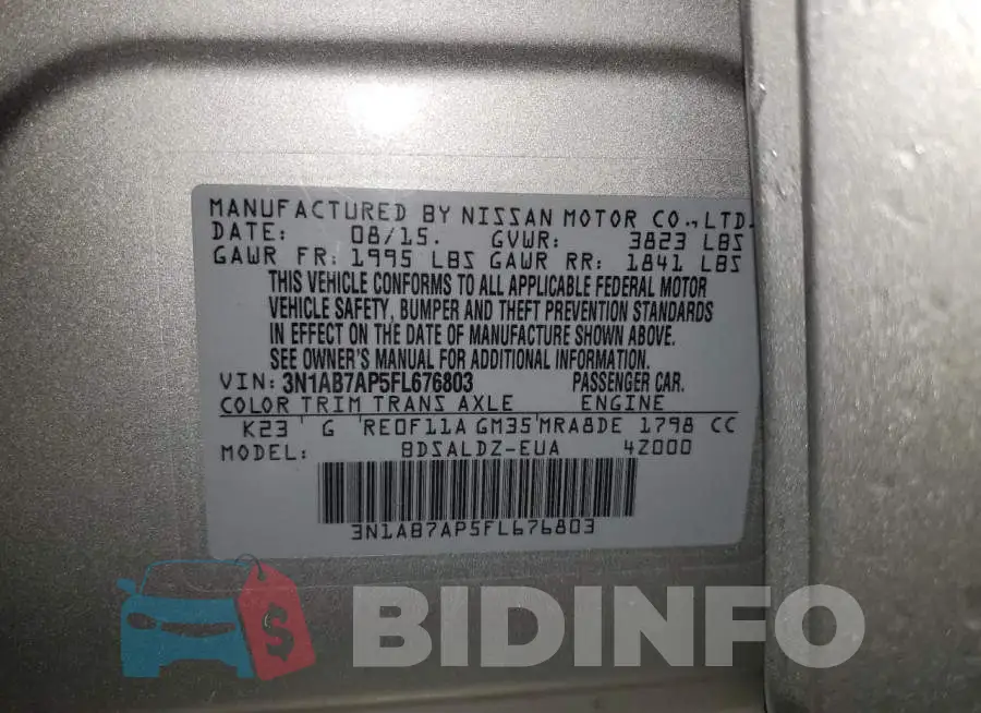 3N1AB7AP5FL676803 Photo# 12