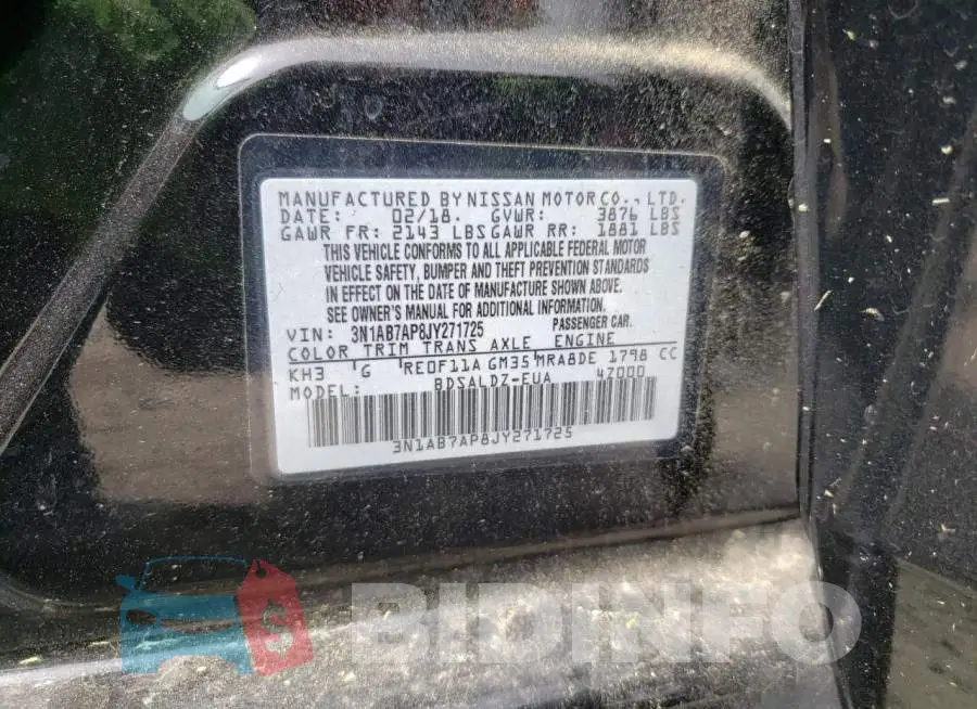 3N1AB7AP8JY271725 Photo# 13