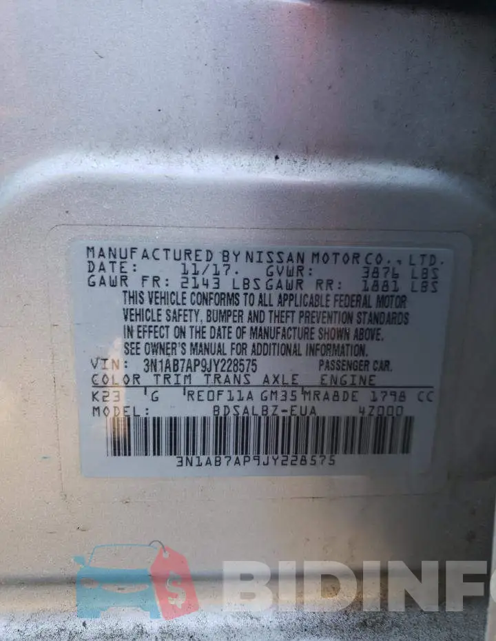 3N1AB7AP9JY228575 Photo# 12