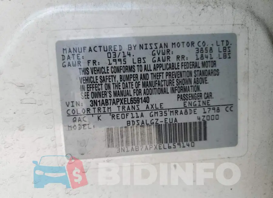 3N1AB7APXEL659140 Photo# 13