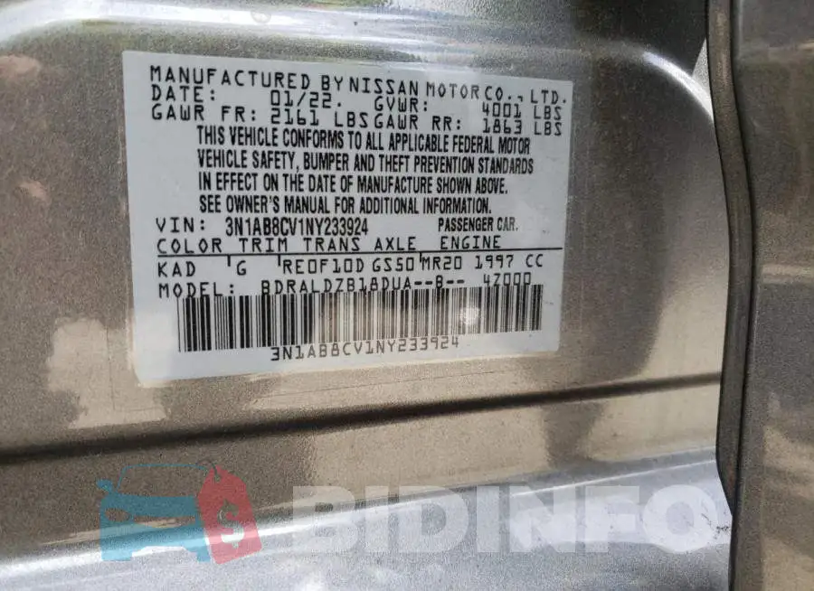 3N1AB8CV1NY233924 Photo# 12