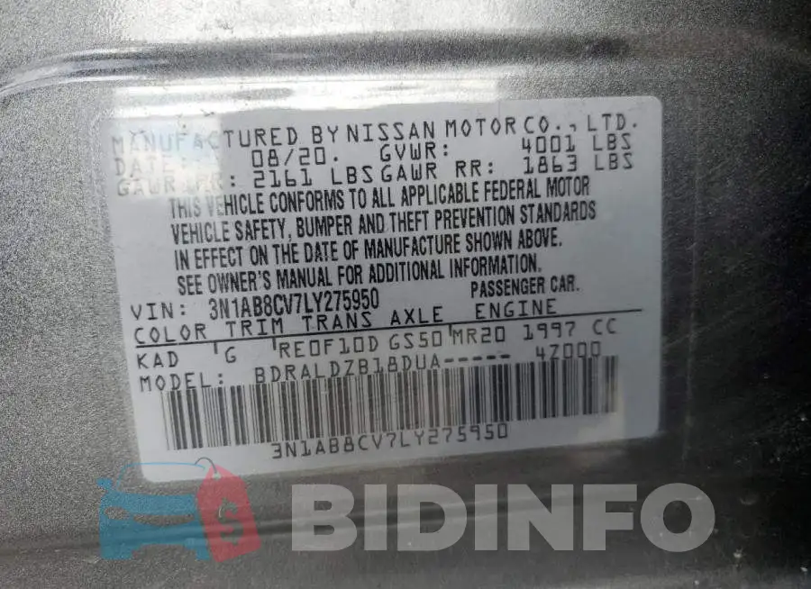 3N1AB8CV7LY275950 Photo# 12