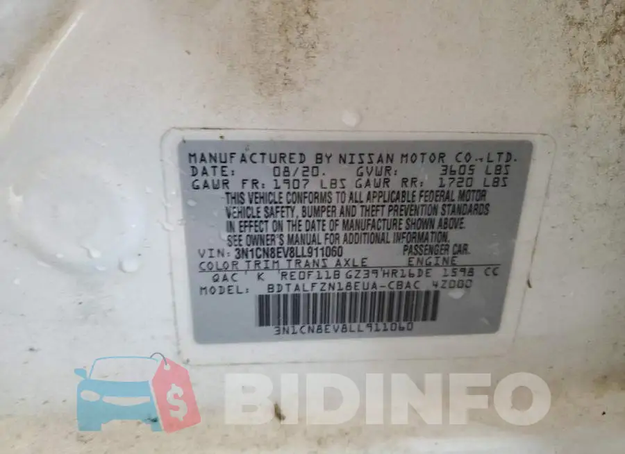 3N1CN8EV8LL911060 Photo# 13