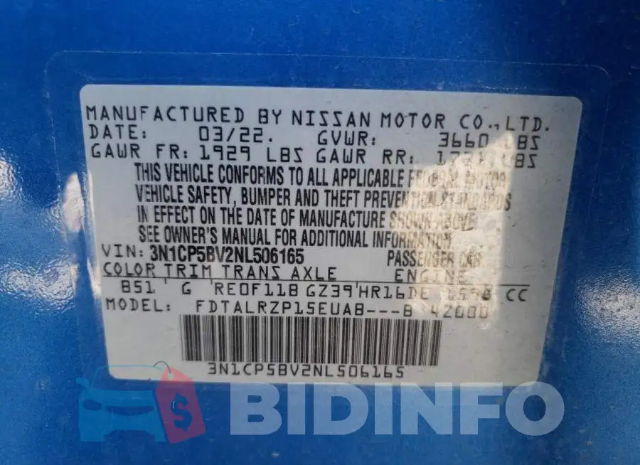 3N1CP5BV2NL506165 Photo# 13