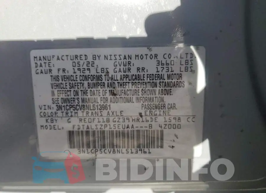 3N1CP5CV8NL513961 Photo# 12